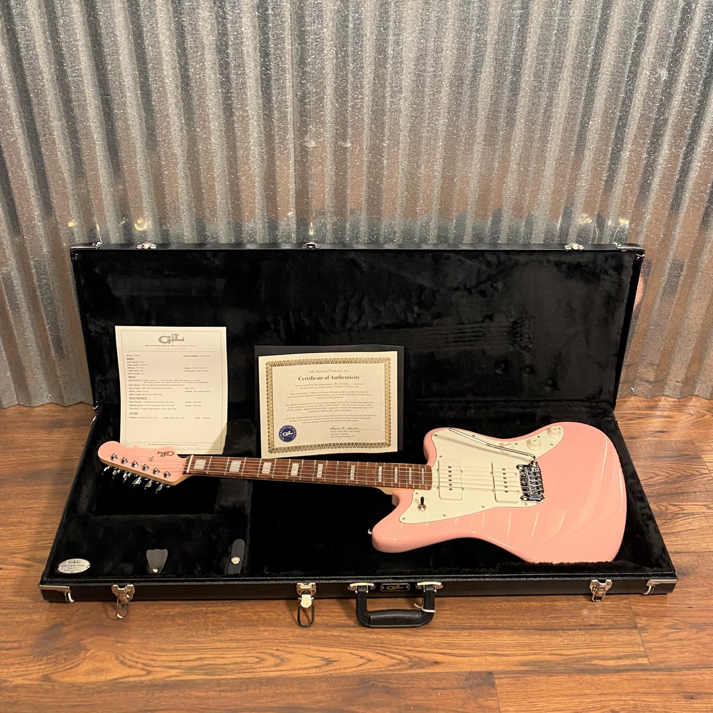 G&L USA Doheny Shell Pink Guitar & Case #7260