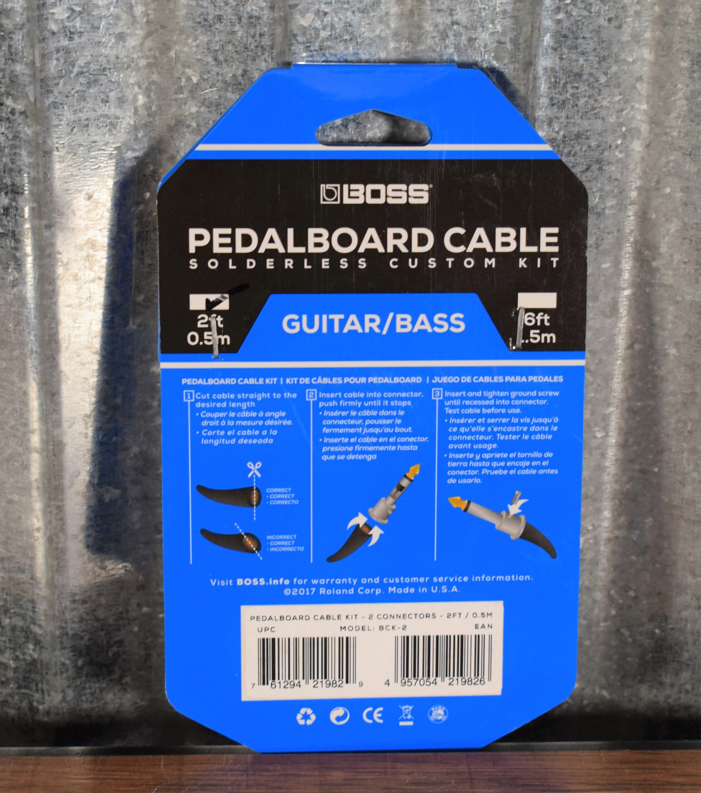 Boss BCK-2 2' 2 Connector Pedalboard Cable Kit