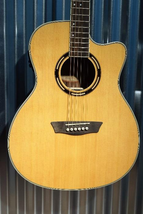 Washburn Guitars AG20CE Natural Solid Spruce Acoustic Electric Guitar & Case #75