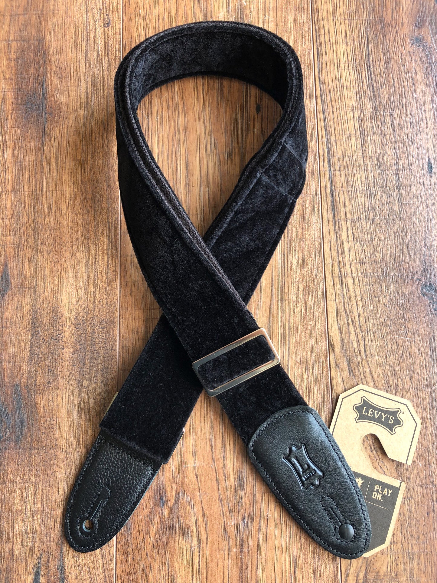 Levy's M7VC-BLK 2" Adjustable Velvet Cotton Guitar & Bass Strap Black