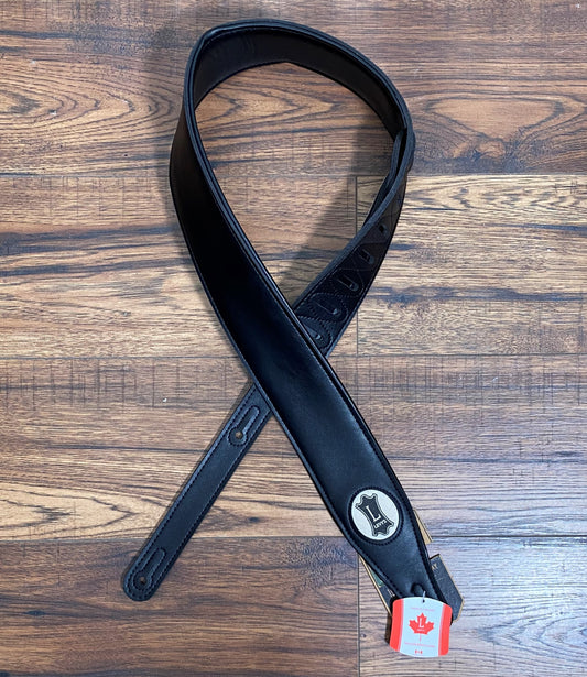 Levy's M17VGN-BLK 2.5" Vegan Leather Guitar Strap Hemp Logo Black