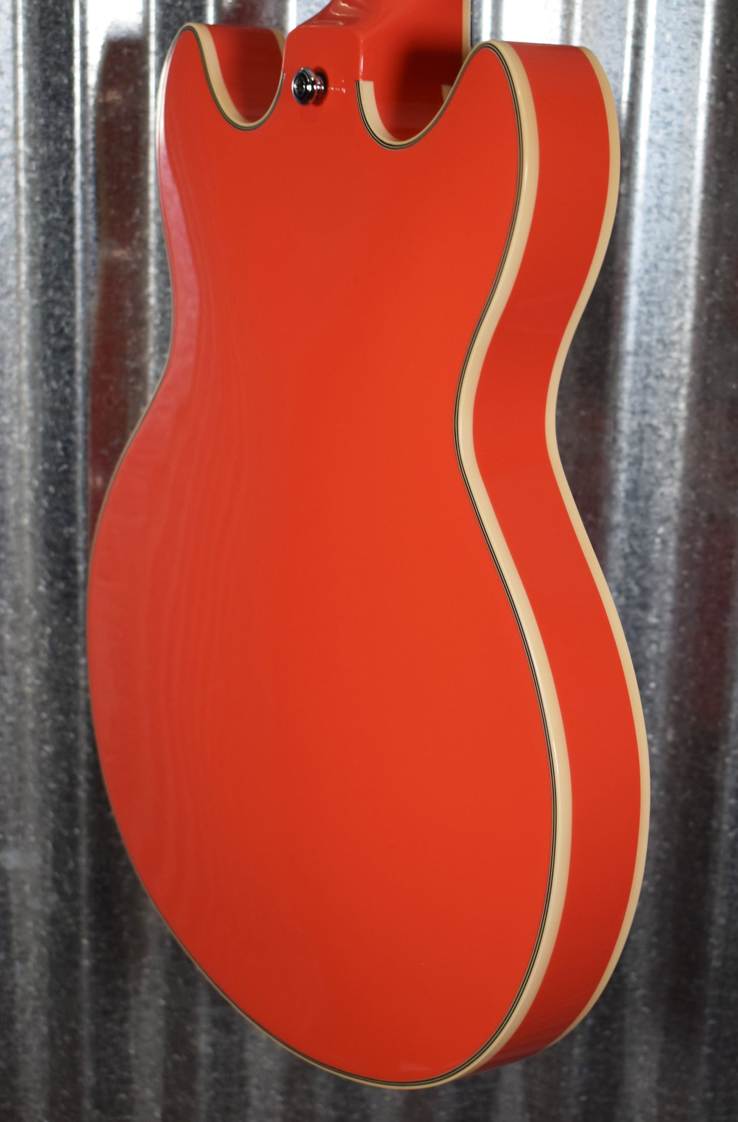 D'Angelico Premier Mini DC Cut Semi Hollow Stop Bar Fiesta Red Guitar & Bag #0182
