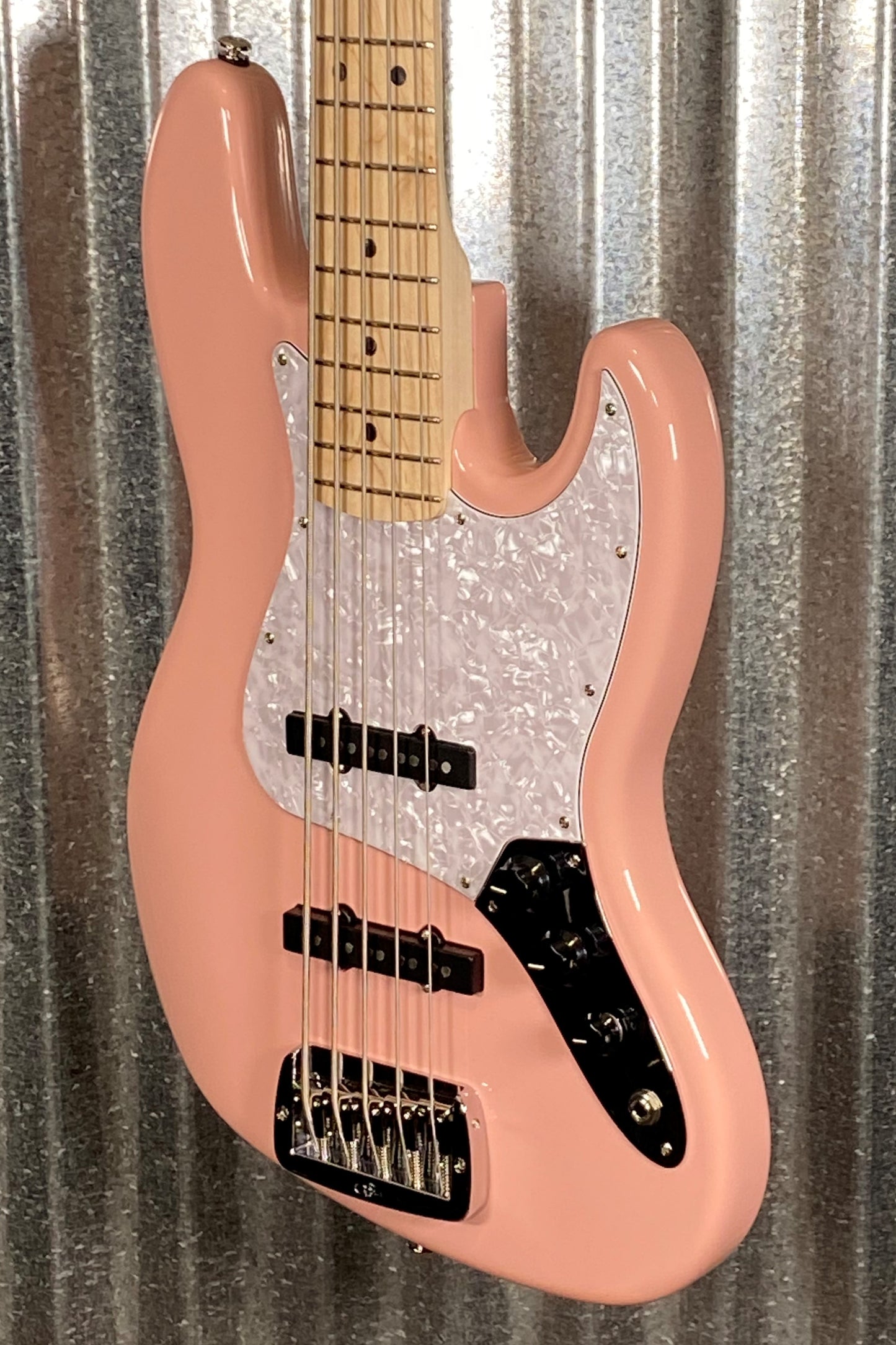 G&L USA JB5 Shell Pink 5 String Bass JB-5 & Case #7293