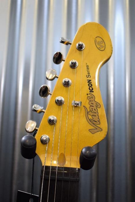 Vintage Guitars Icon V6MRSSB Sunburst Distressed Wilkinson Guitar & Case #725