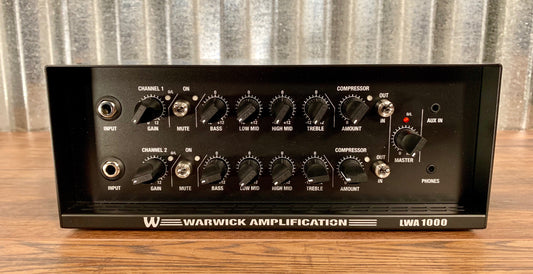 Warwick LWA 1000 Watt 2 Channel Bass Amplifier Head LWA1000 Black
