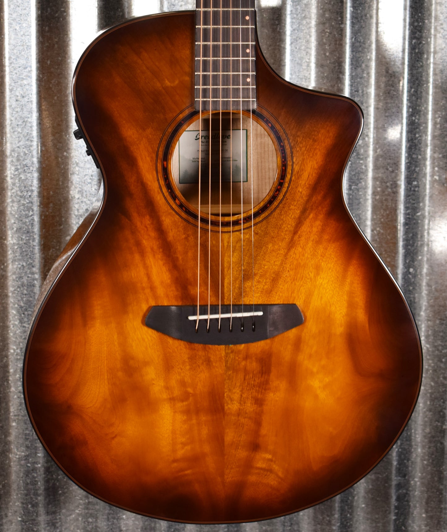 Breedlove Pursuit Exotic S Concert Tiger's Eye CE Myrtlewood Acoustic Electric Guitar #9308