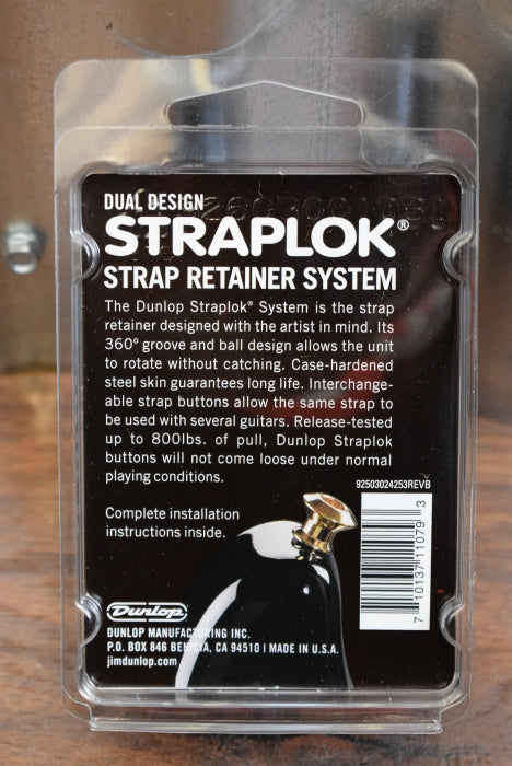 Dunlop Straplok SLS1036BN Dual Design Strap Lock Black Nickel Straplock Retainer