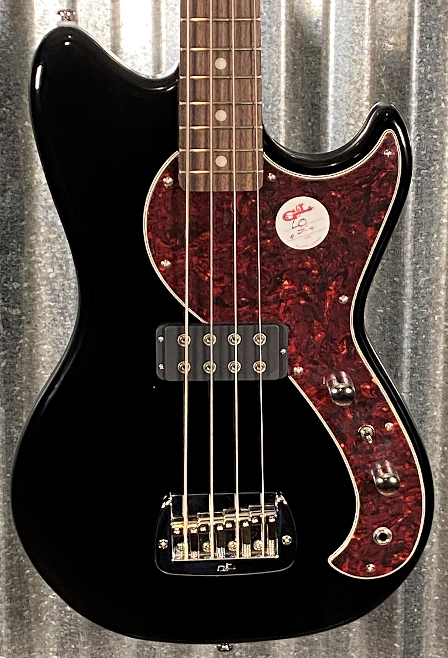 G&L Guitars Tribute Fallout Bass Short Scale 4 String Jet Black Blem #6140