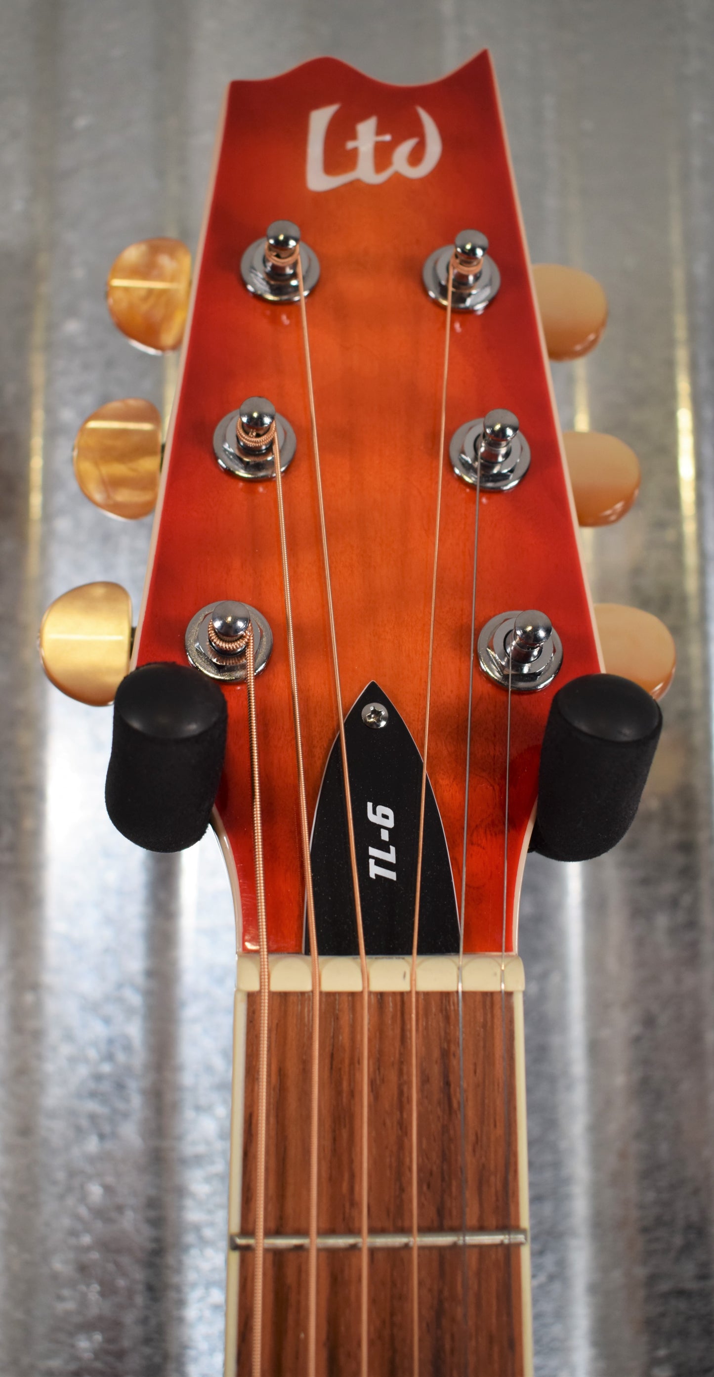 ESP LTD TL-6 Thinline Acoustic Electric Guitar Quilt Tiger Eye TL6QMTEB #0824