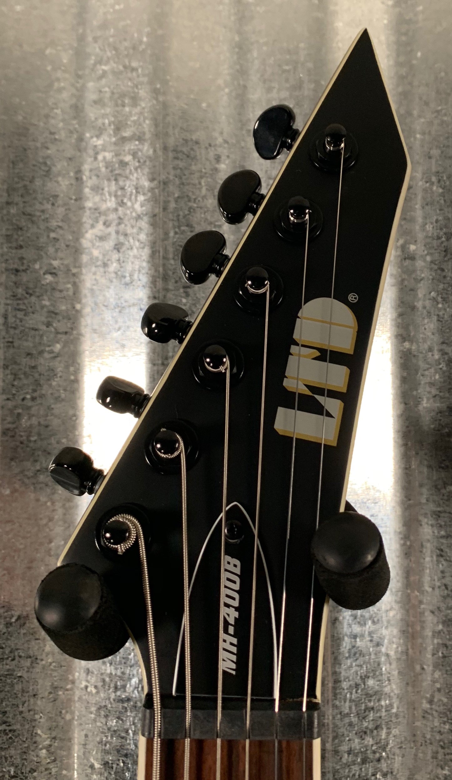 ESP LTD MH-400B Black Baritone Guitar & Bag LMH400BBLKS #0127 Demo