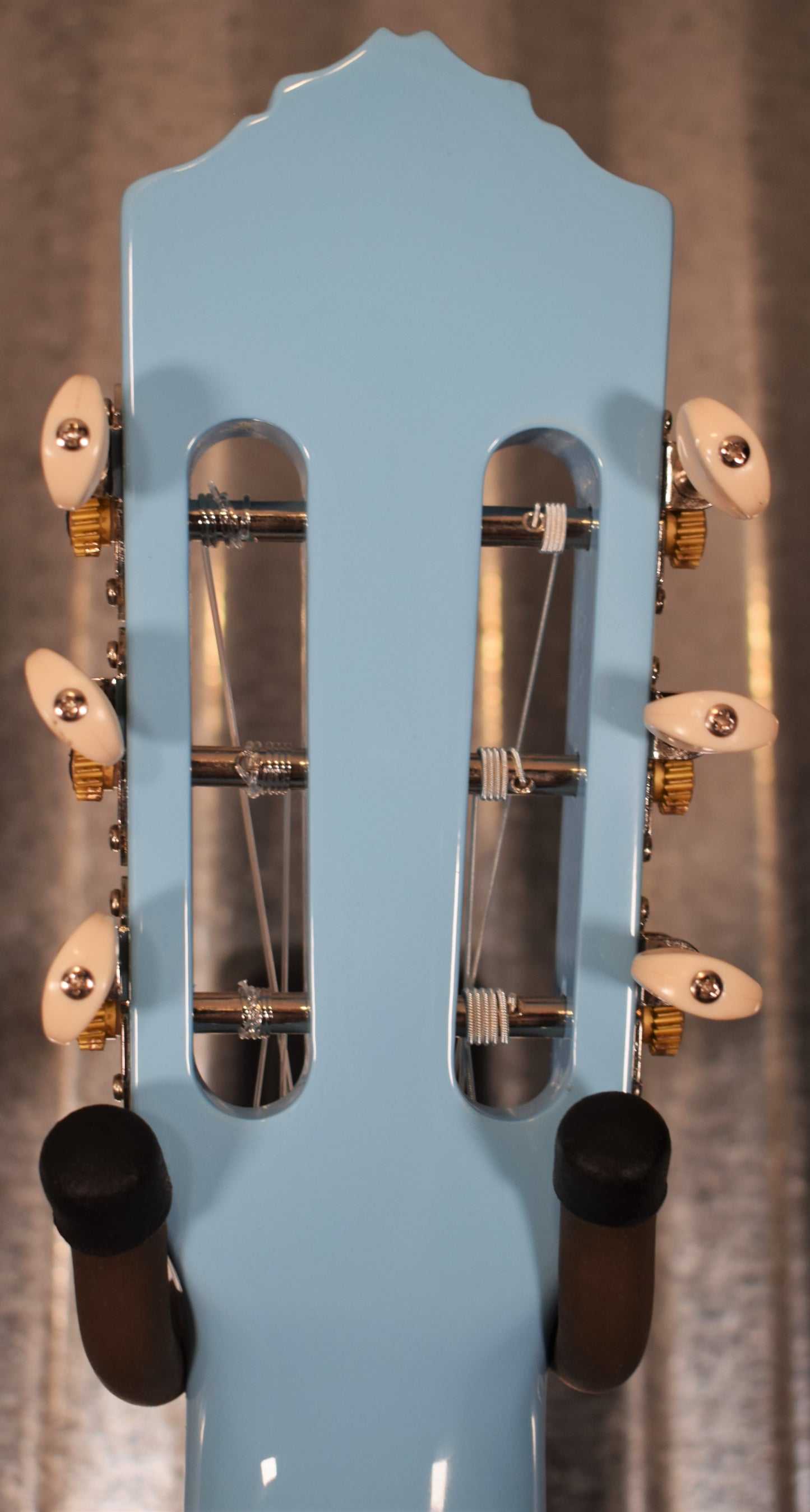 Ortega RGA-SKY Gaucho Nylon String Parlor Guitar Sky Blue Guitar & Bag #0094