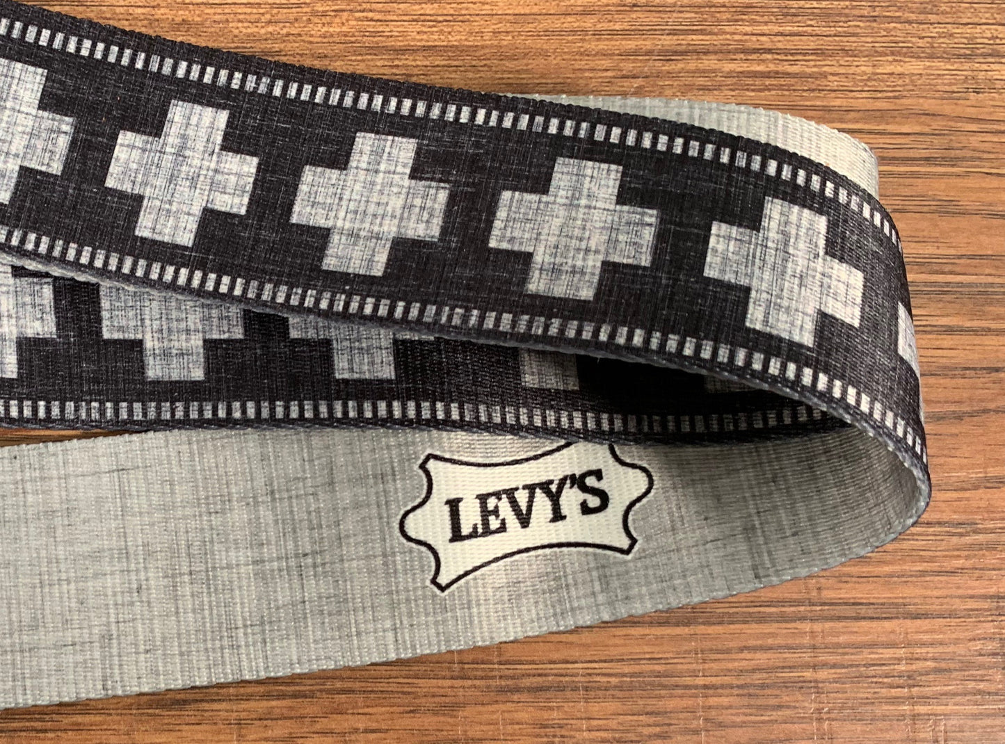 Levy's MP2SLD-008 2" Polyester Sublimation Guitar Strap Plus Black Gray