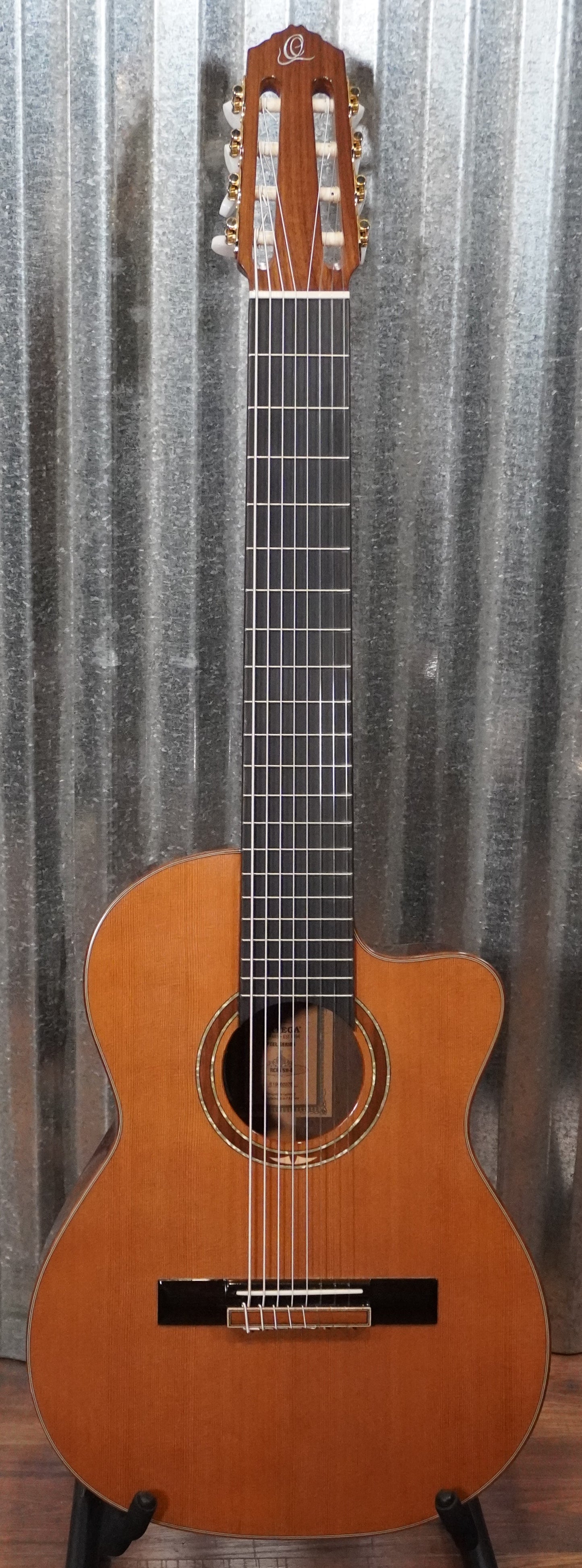 Ortega RCE159-8 Solid Top Nylon 8 String Acoustic Electric Guitar Natural & Bag #0376