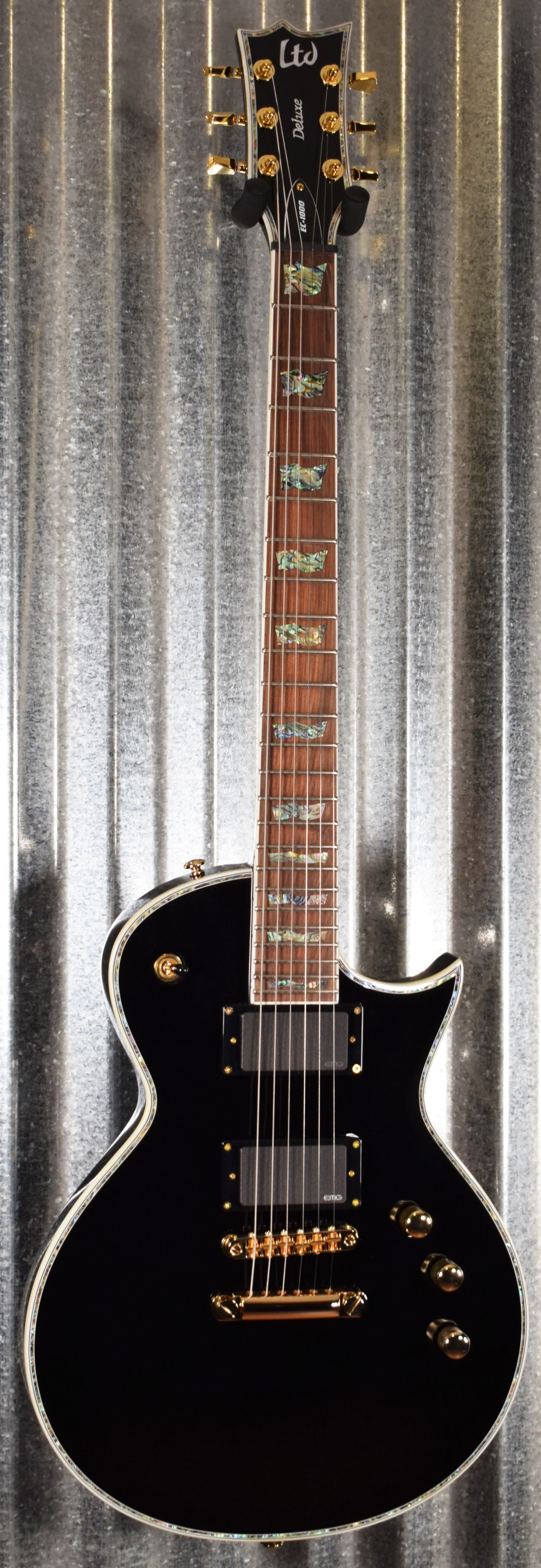 ESP LTD EC-1000 Gloss Black EMG Pickups Guitar LEC1000BLK #2170 Demo