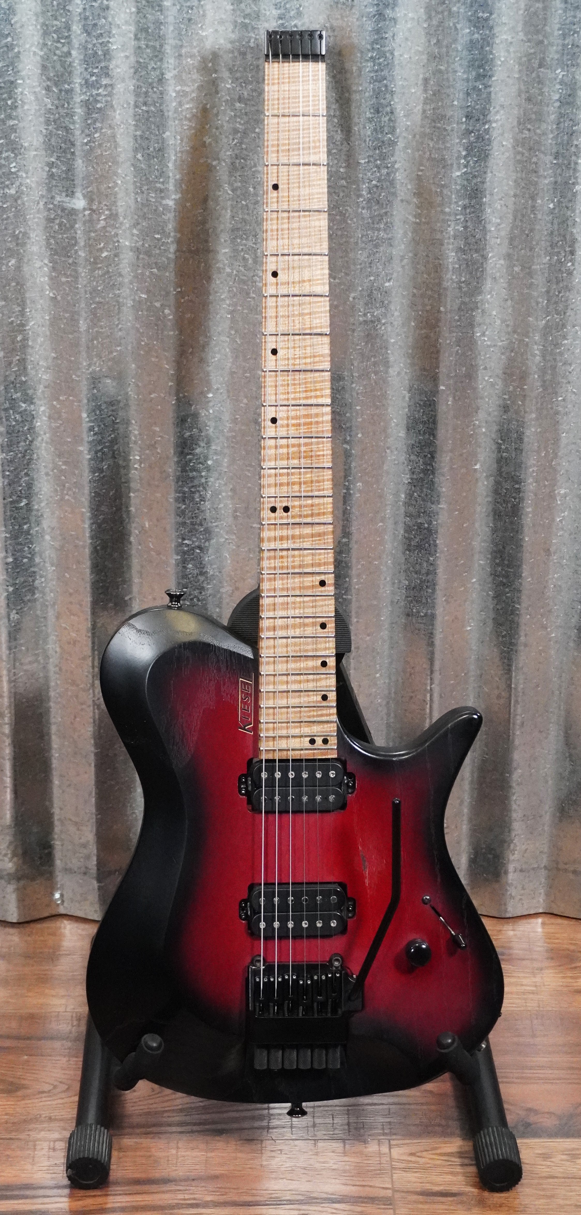 Kiesel Guitars Z6X Zeus Blood Red Blackburst Headless Guitar & Bag #71