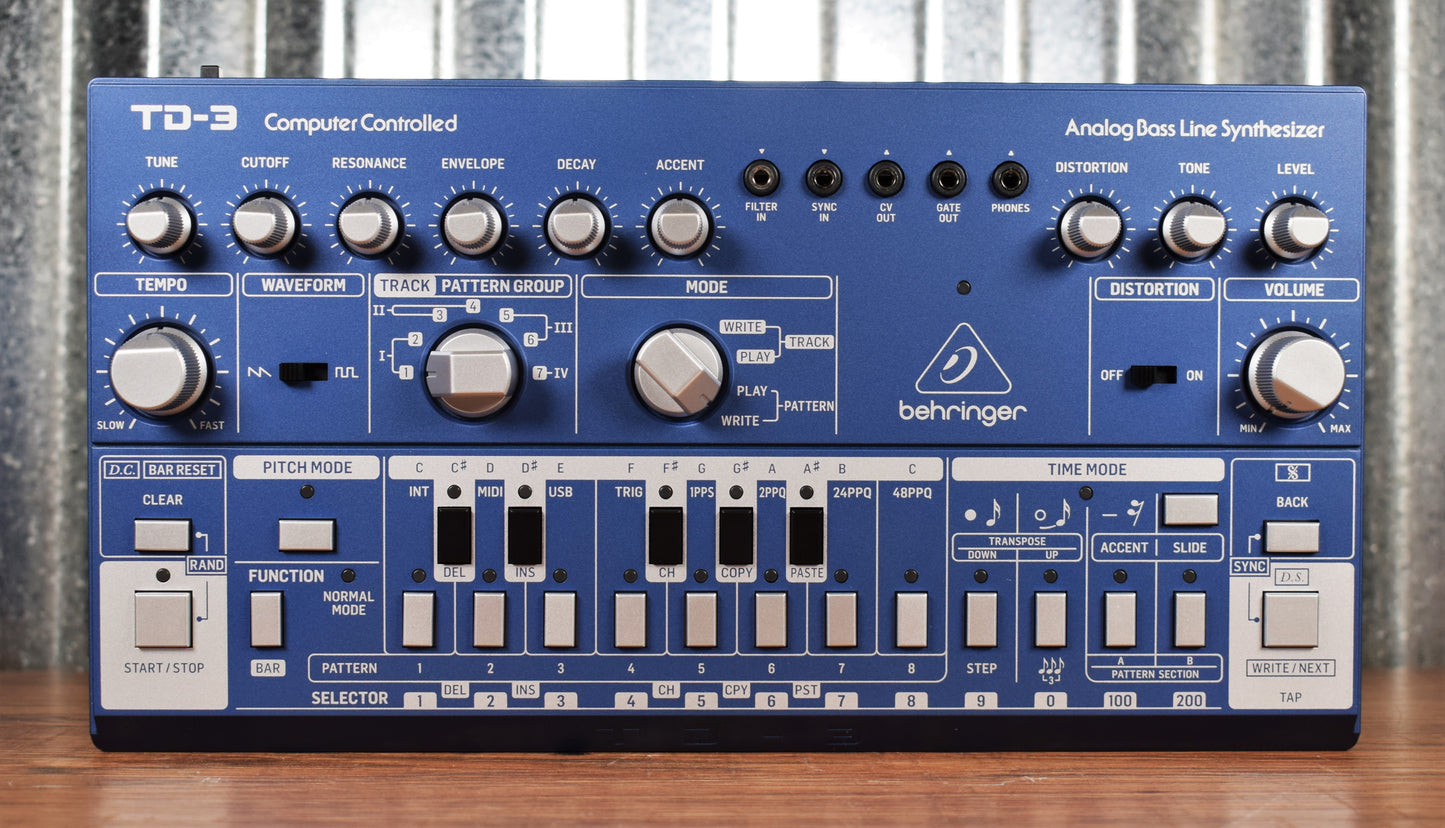 Behringer TD-3-BU Analog Bass Line Synthesizer Blue