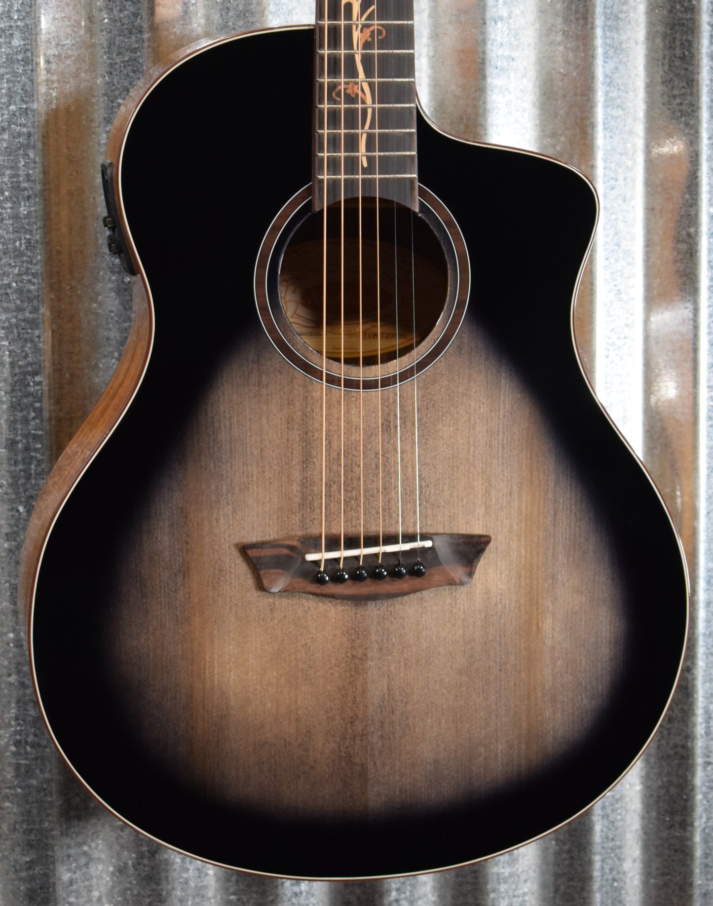Washburn Bella Tono Studio Vite S9V Charcoal Burst Acoustic Electric Guitar #0895