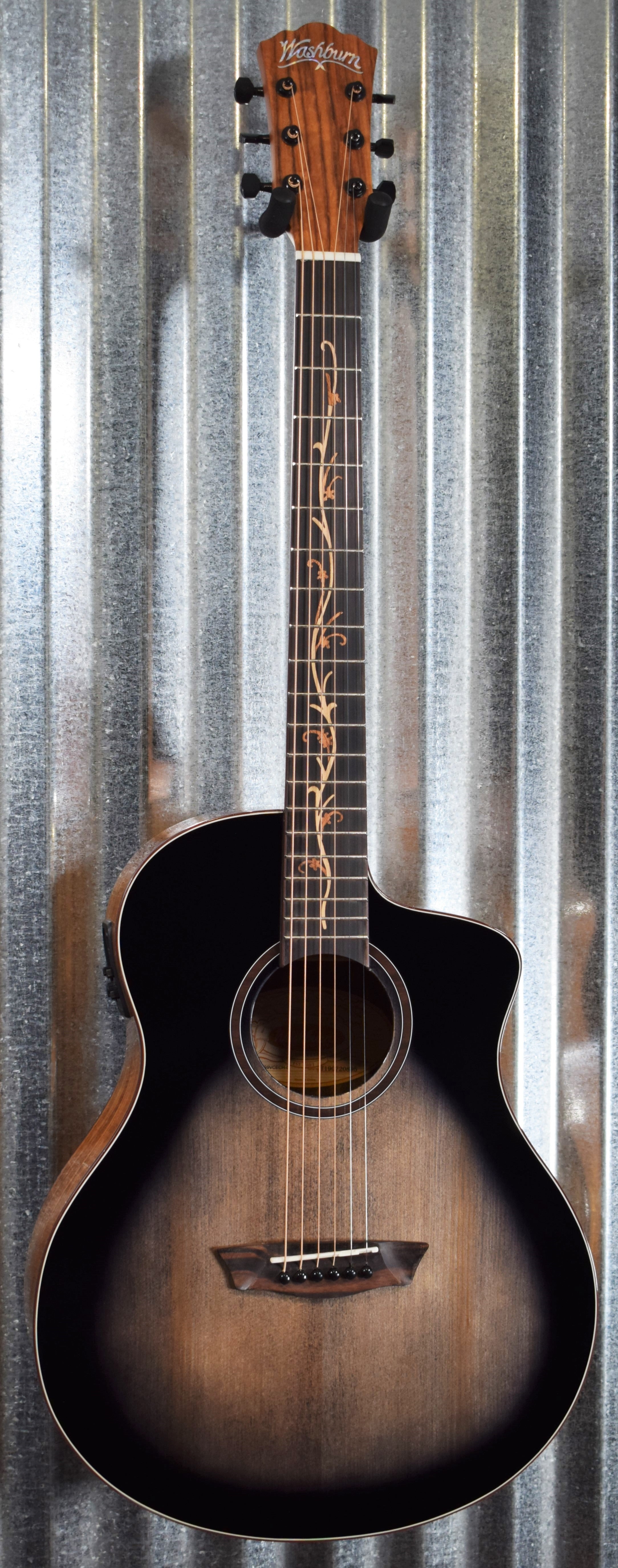 Washburn Bella Tono Studio Vite S9V Charcoal Burst Acoustic Electric Guitar  #0895