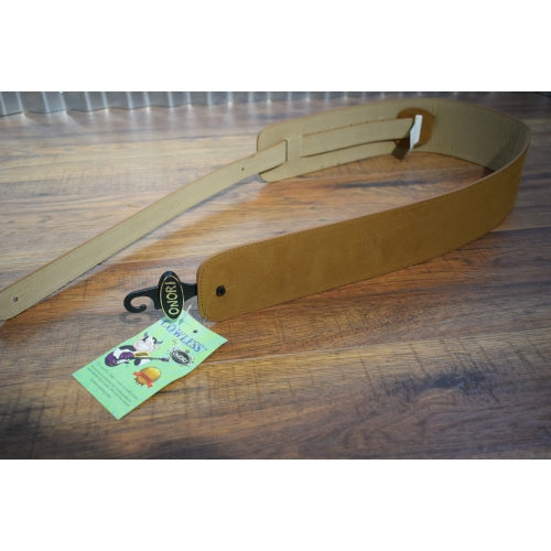 Onori International CL-S3-SND Cowless 3" Suede Leather Free Guitar Strap Sand