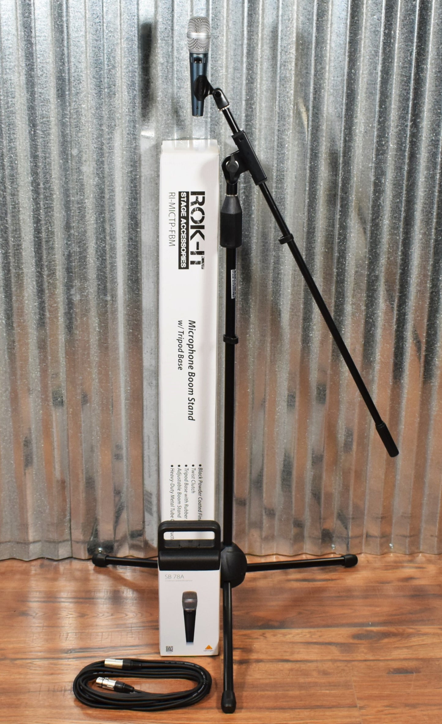 Behringer SB78A Cardioid Condenser Microphone & Gator Tripod Boom Stand & XLR Cable