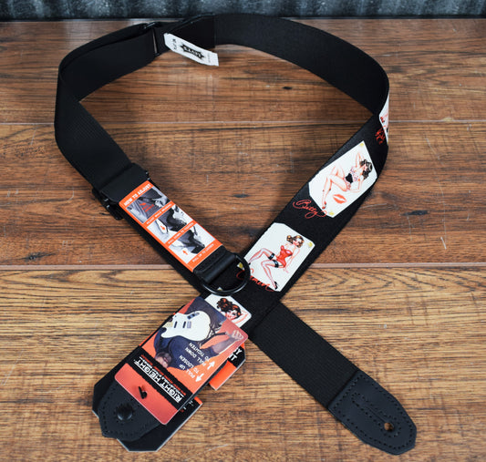 Levy's MPRH-72 2" Right Height Adjustable Printed Guitar & Bass Strap Pin Up Girl
