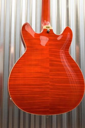 Hagstrom Super VIking SUVIK-MDE Mandarine Flame Top Semi-Hollow Guitar #585