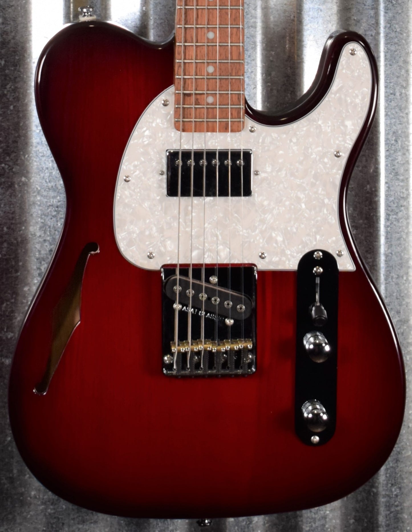 G&L Tribute ASAT Classic Bluesboy Semi Hollow Clear Red Burst Guitar #9345 Demo