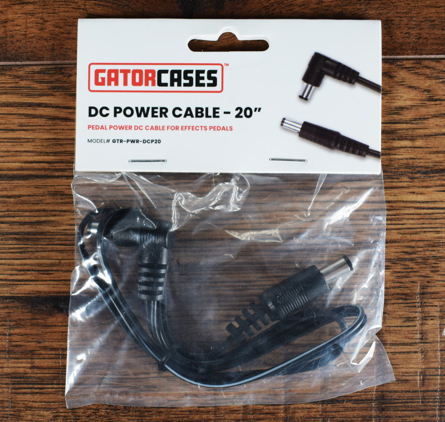 Gator GTR-PWR-DCP20 20" Single Guitar Effect Pedalboard Pedal Barrel Power Cable 3 Pack