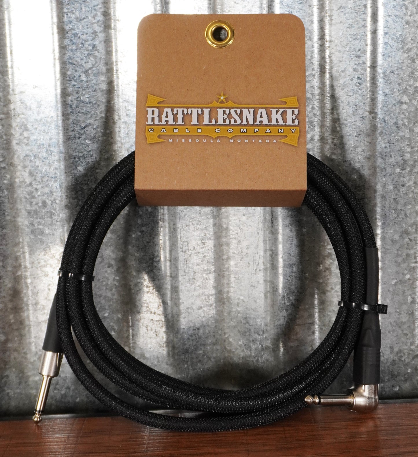 Rattlesnake Cable Co 10-ST-BK-M-NN 10' Standard Cable Black Right Angle & Straight Plug