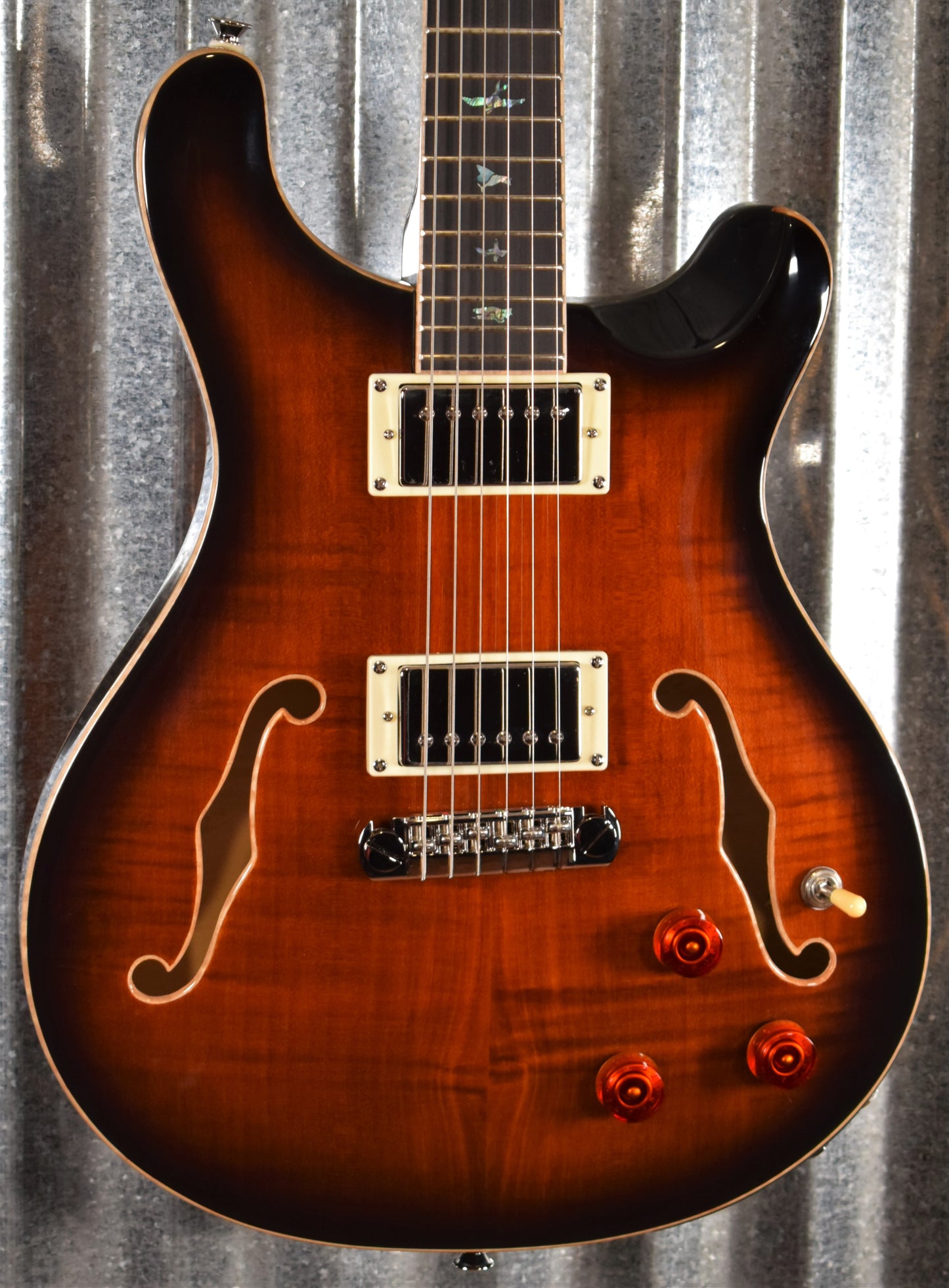 PRS Paul Reed Smith SE Hollowbody II Piezo Black Gold Guitar HPEMBBG & Case #3934
