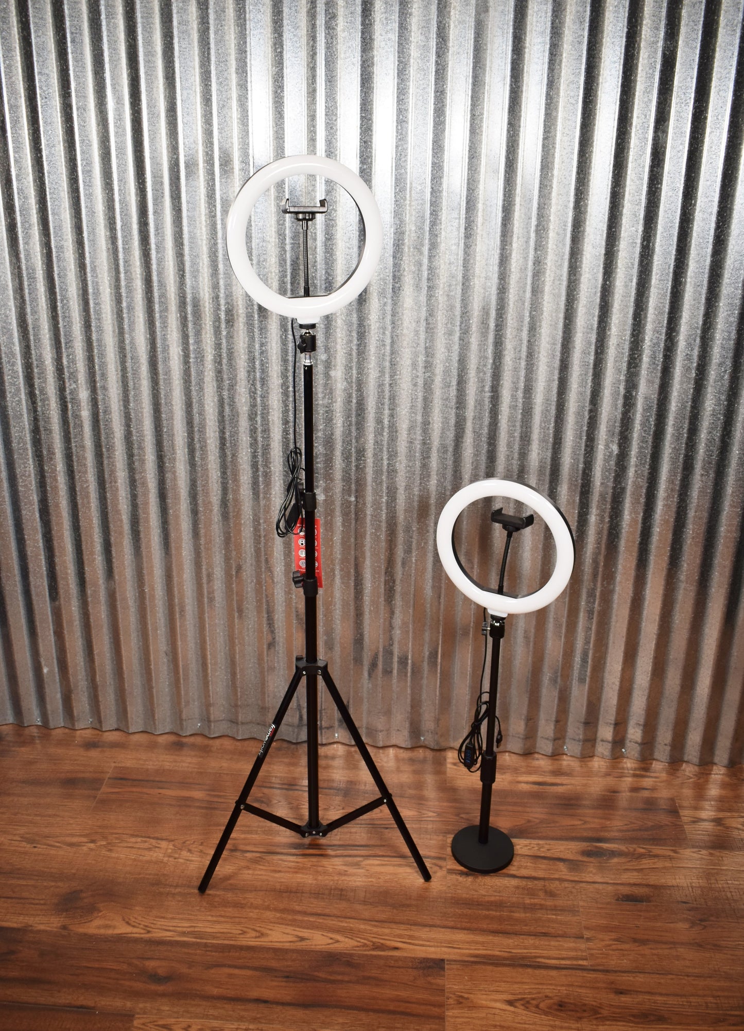 Gator Frameworks GFW-RINGLIGHTSET Adjustable LED Ring Light Stands & Phone Holders Set