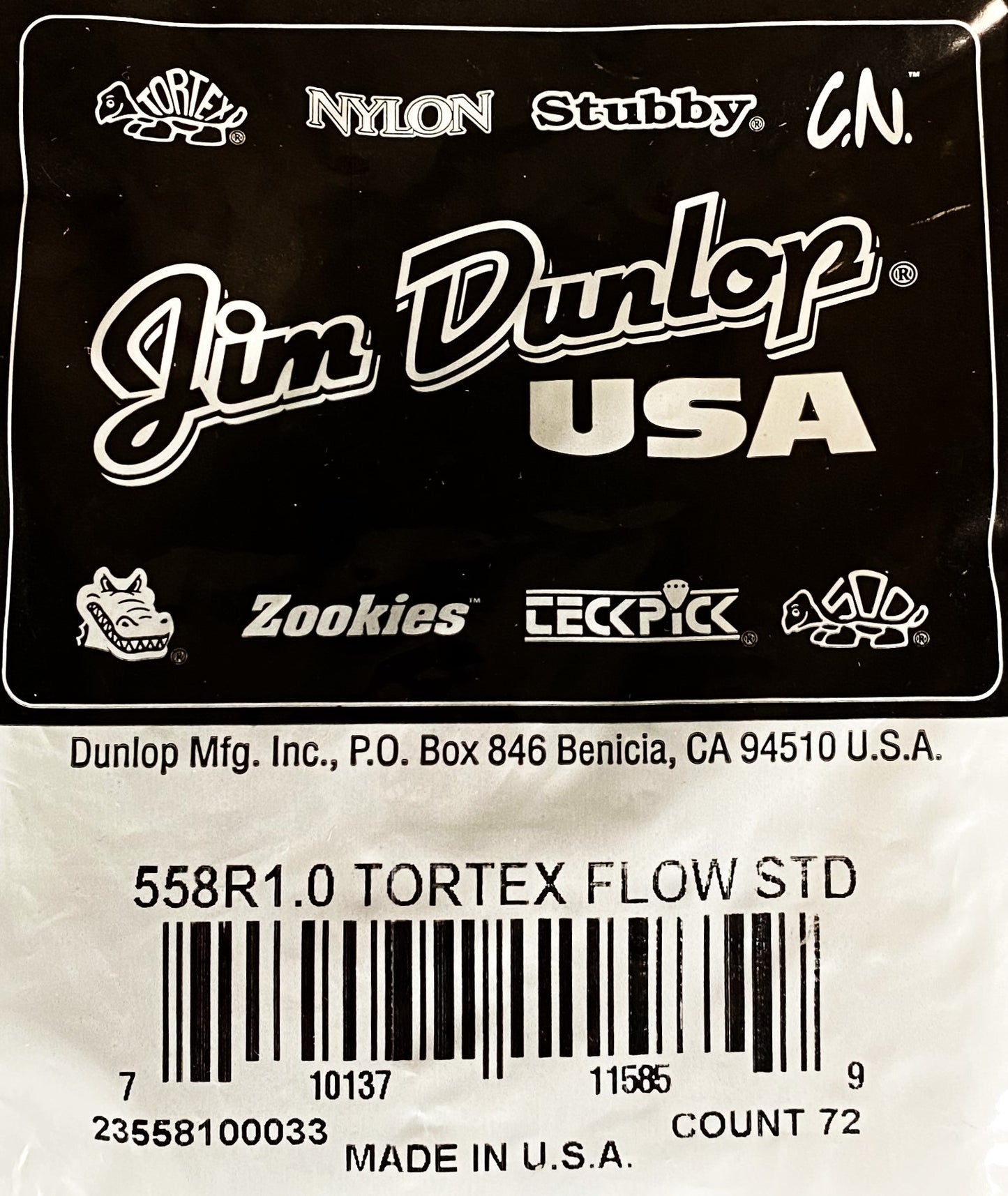 Dunlop 558-100 Tortex Flow Standard 1.0mm Bag 72 Count
