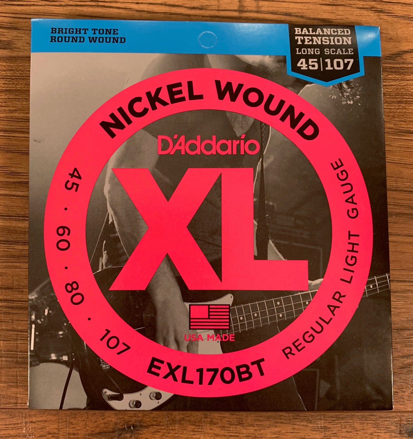 D'Addario EXL170BT Balanced Tension Light Nickel Wound Long Scale Bass 4 Strings 45-107