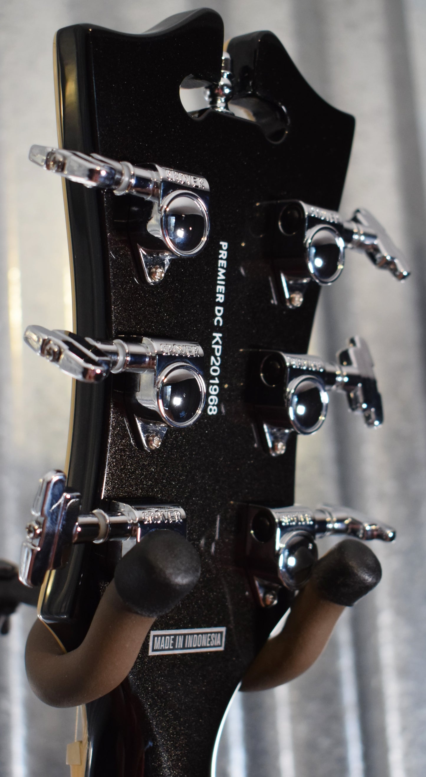 D'Angelico Premier DC Double Cut Semi Hollow Stop Bar Black Flake Guitar & Bag #1968