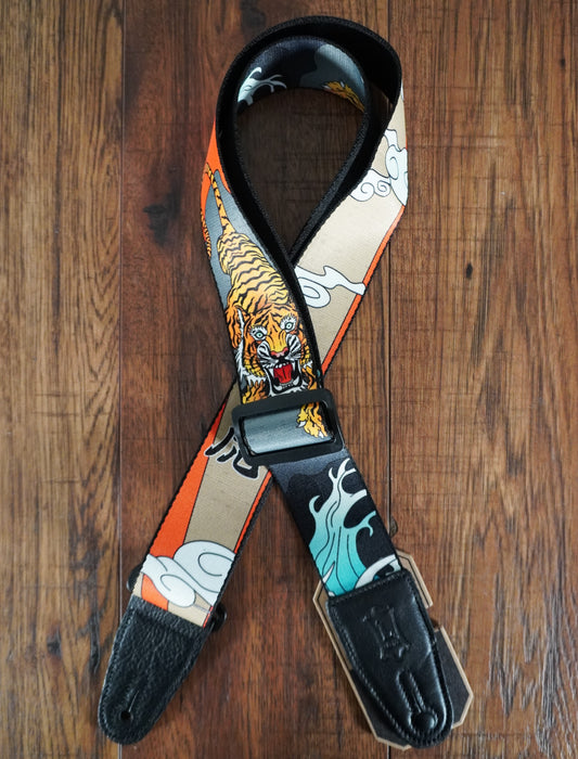 Levy's MPD2-124 2” Polyester Guitar Bass Strap with Japanese Traditional Tiger Motif