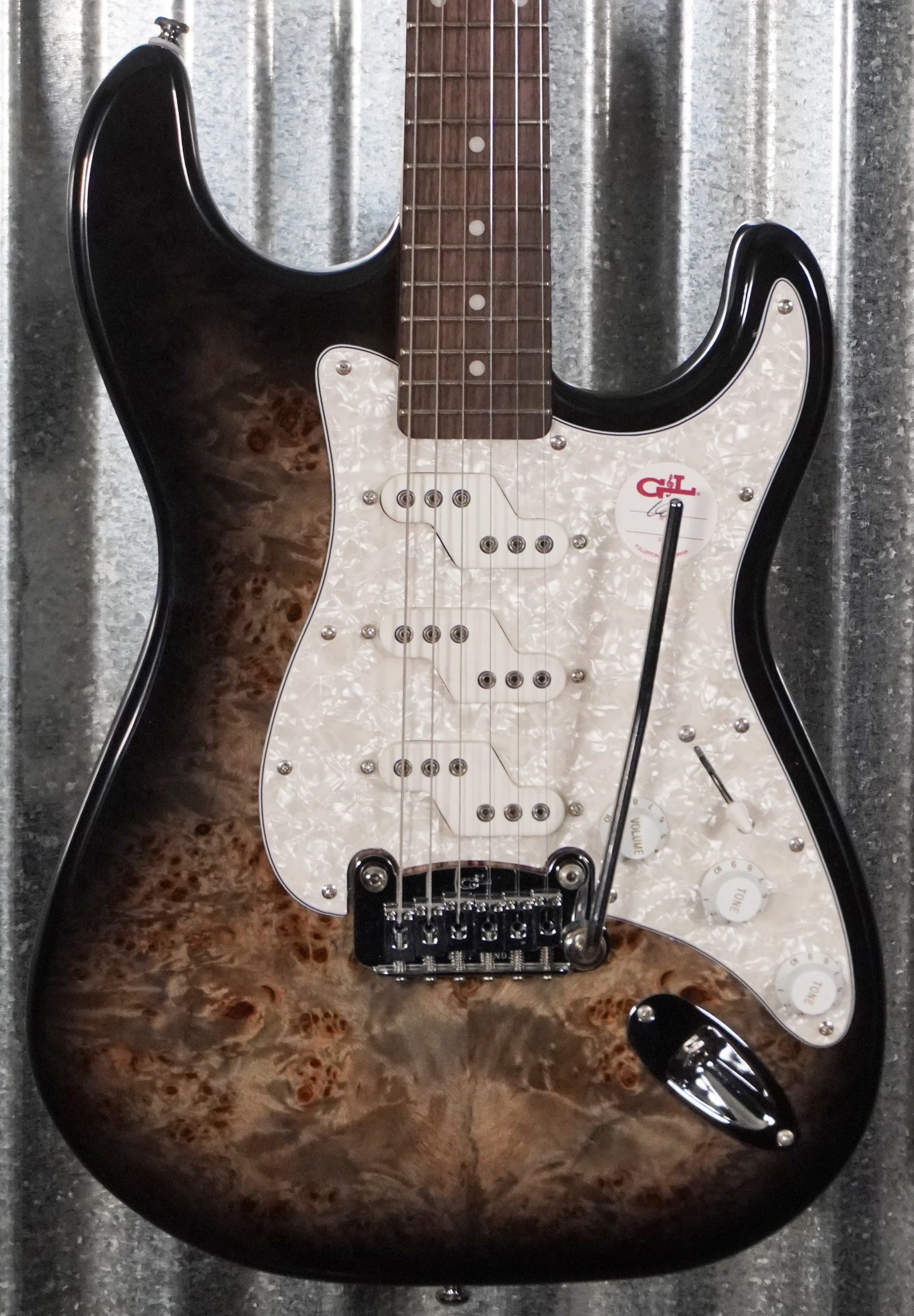 G&L Tribute Comanche Limited Edition Blackburst Burl Guitar #0793