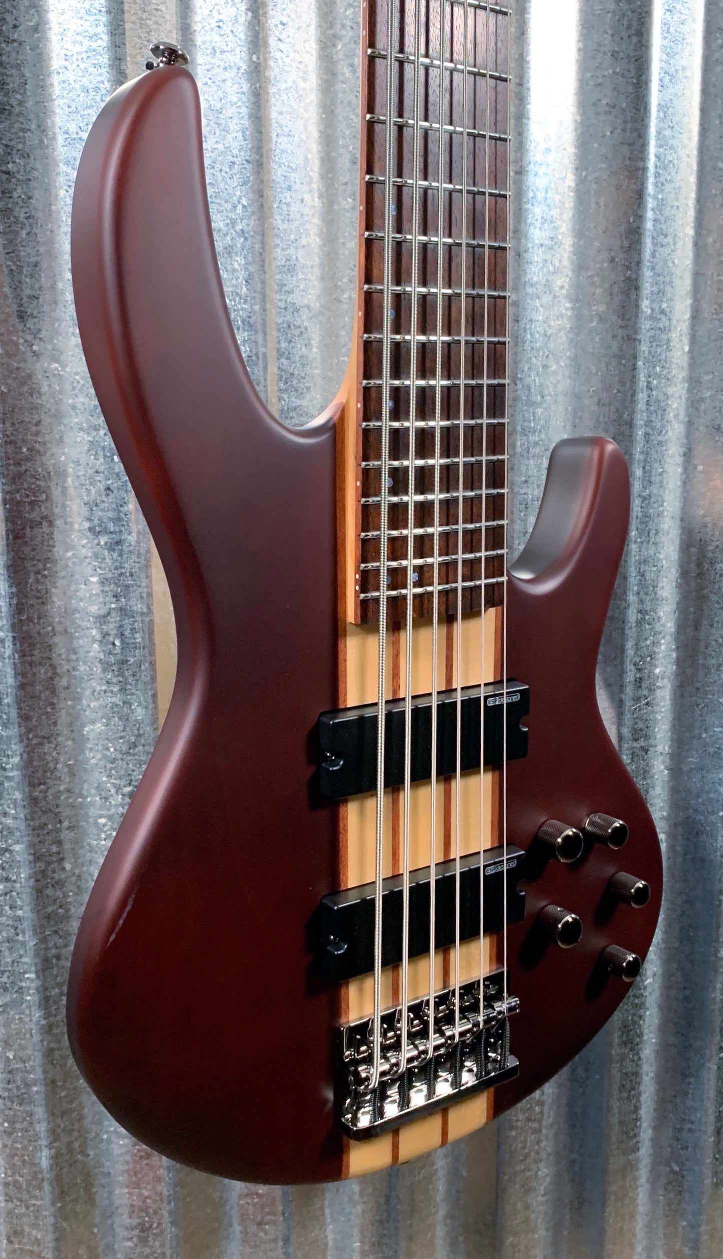 ESP LTD D-6 6 String Bass Natural Satin & Case LD6NS #0569