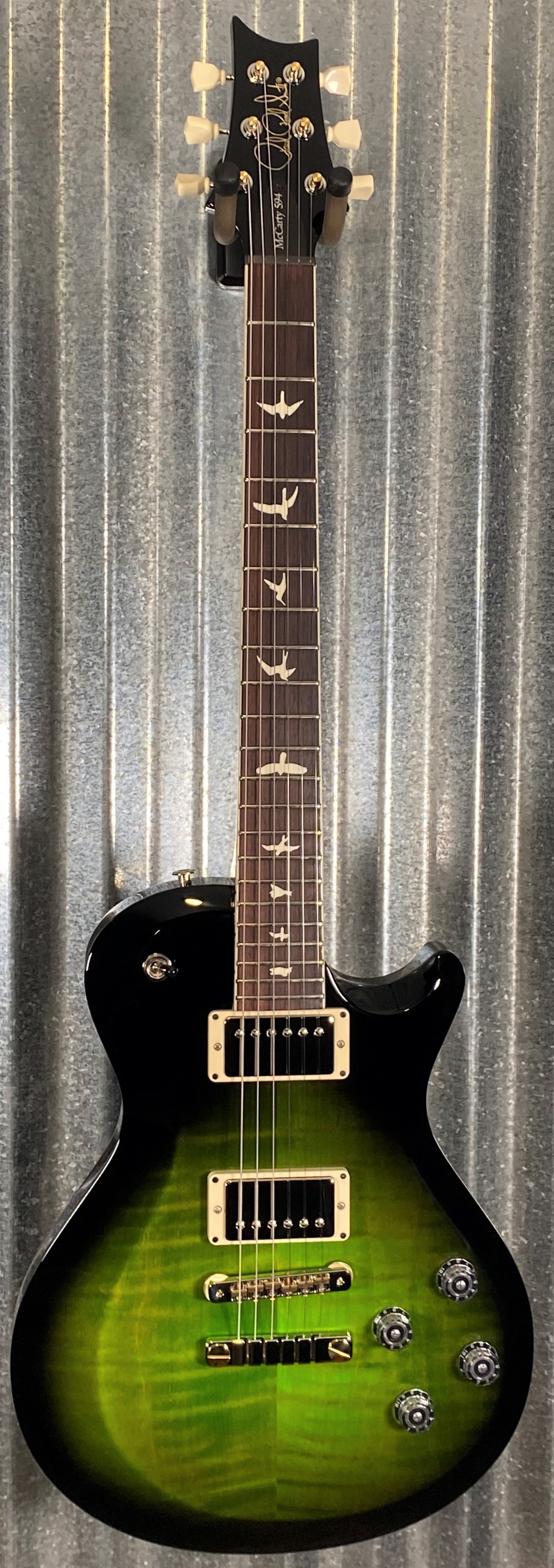 PRS Paul Reed Smith USA S2 Singlecut McCarty 594 Emerald Green Black Wrap Guitar & Bag #0375