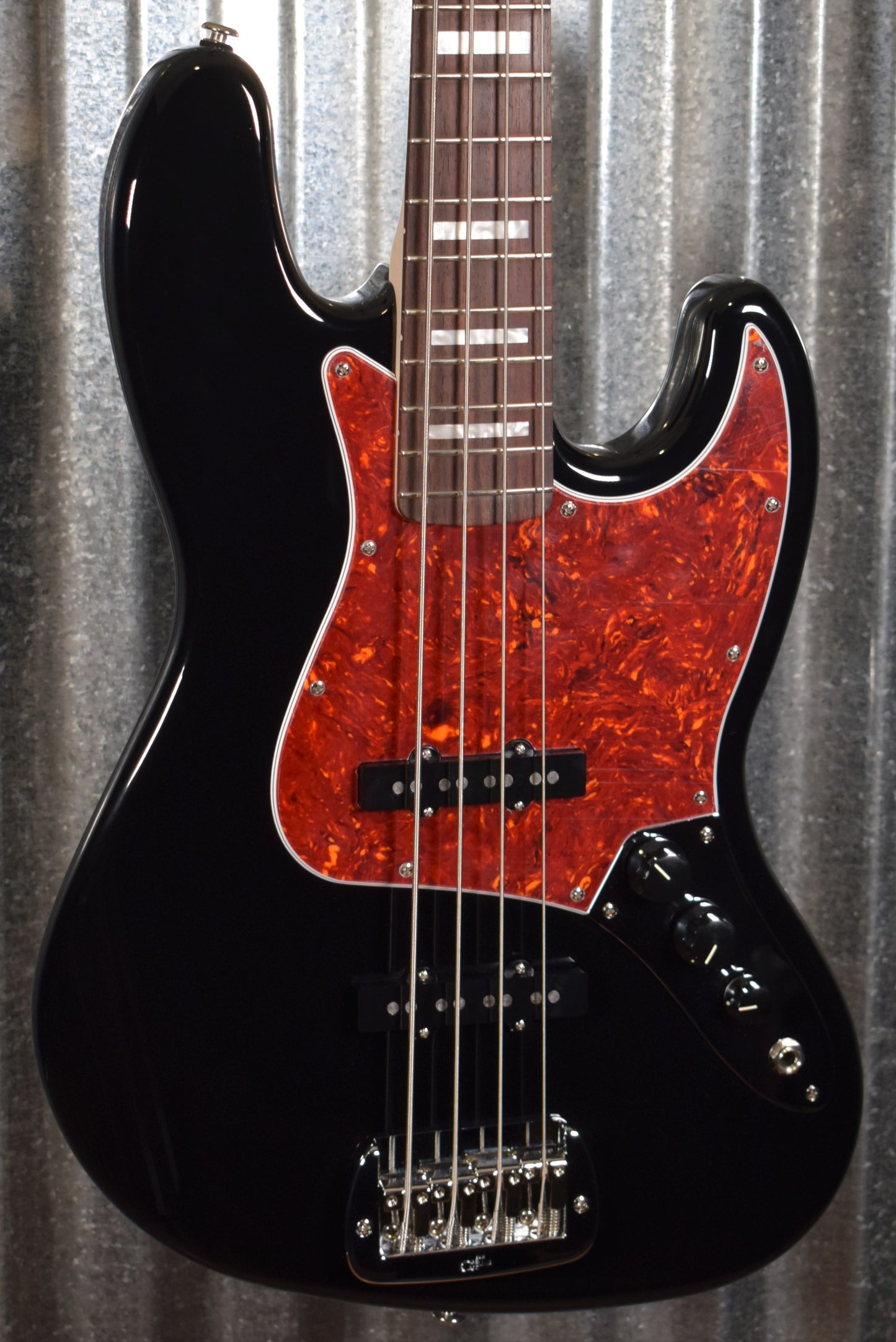 G&L USA JB Jet Black 4 String Jazz Bass Rosewood Satin Neck & Case #7003