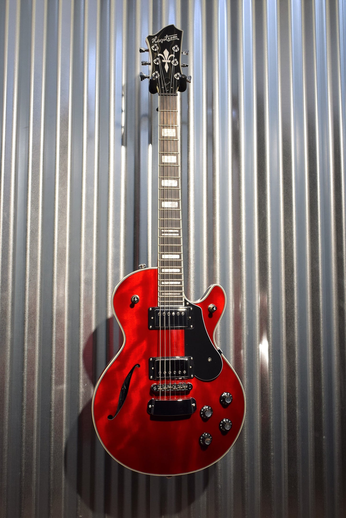 Hagstrom Swede F Wild Cherry Transparent Semi Hollow Electric Guitar #0363 Demo