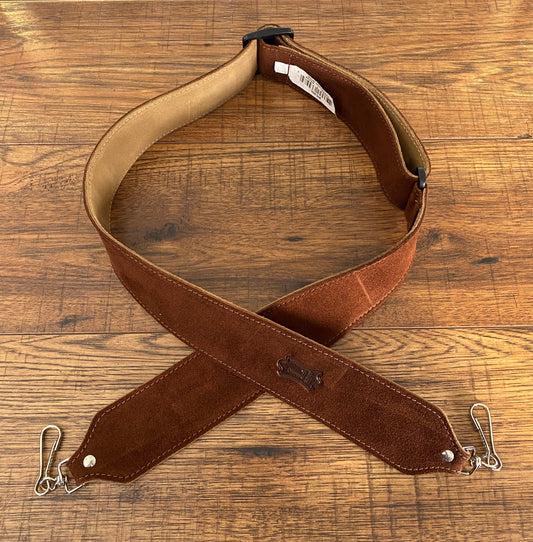 Levy's M9S-BRN 2" Suede Leather Metal Clip Banjo Strap