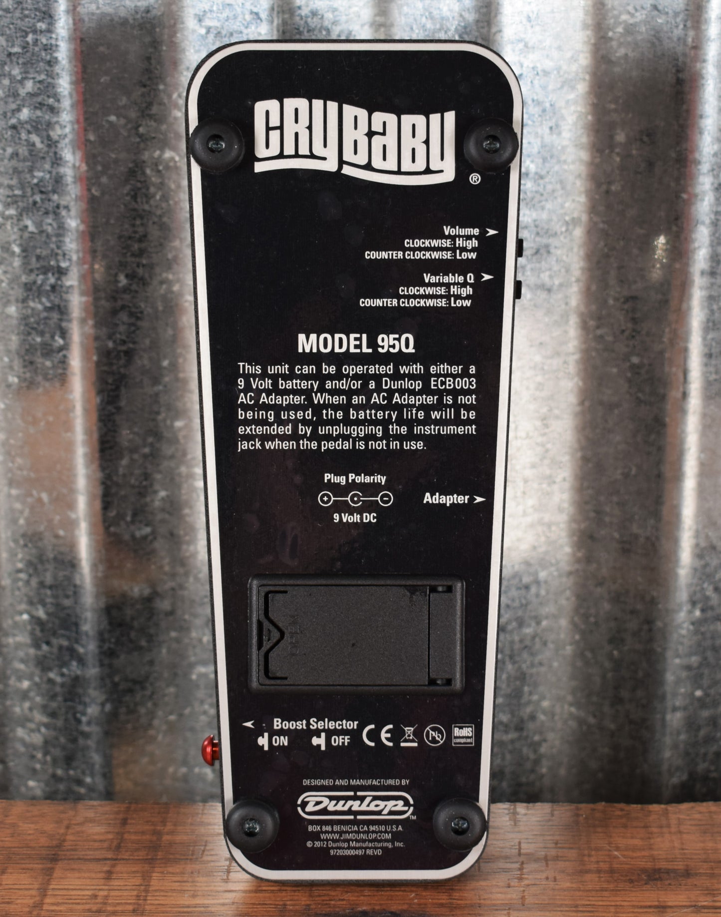 Dunlop 95Q CryBaby Wah Guitar Effects Pedal 95 Q