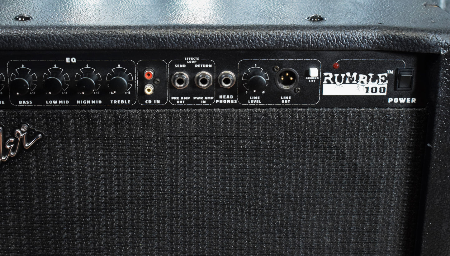 Fender Rumble 100 Watt Head & Fender BXR 15" Modded Bass Combo Amp Used