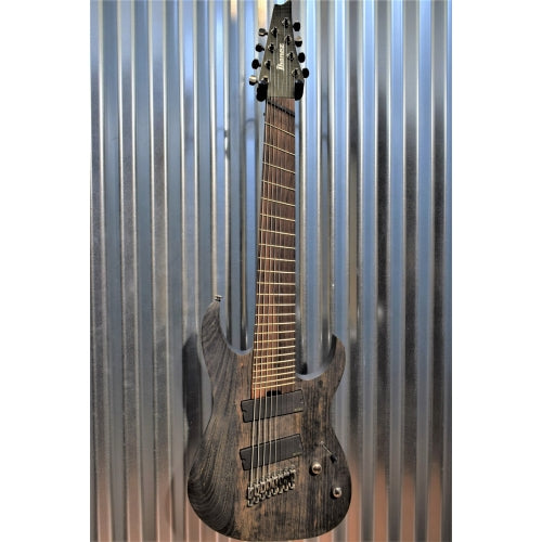 Ibanez Iron Label RGIF8 8 String Fan Fret Multi Scale EMG Charcoal Stained  Flat Guitar & Bag Used