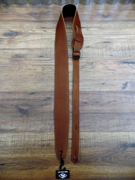 LM Products BB-8 BR Ballglove Leather 2.5" Brown Guitar Strap