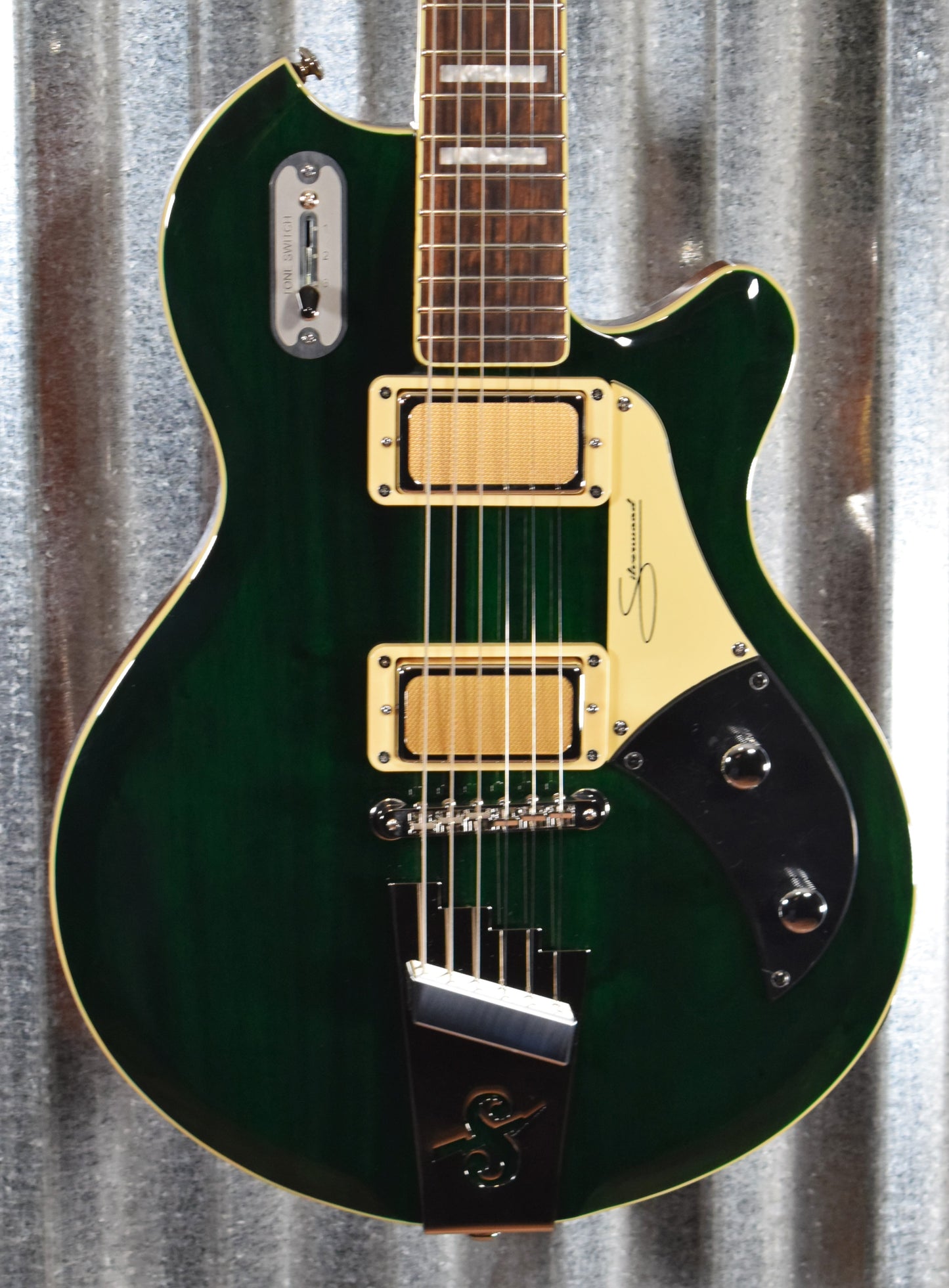 Supro 1296BG Silverwood Trans British Racing Green Guitar & Bag Demo #0567