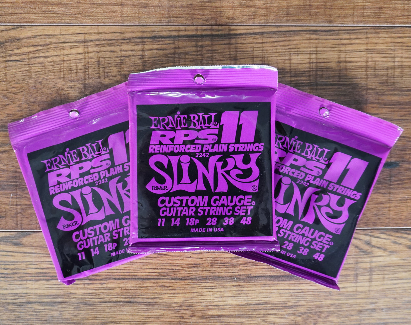 Ernie Ball 2242 RPS Reinforced Nickel Wound Electric Guitar String Set 11-48 3 Pack