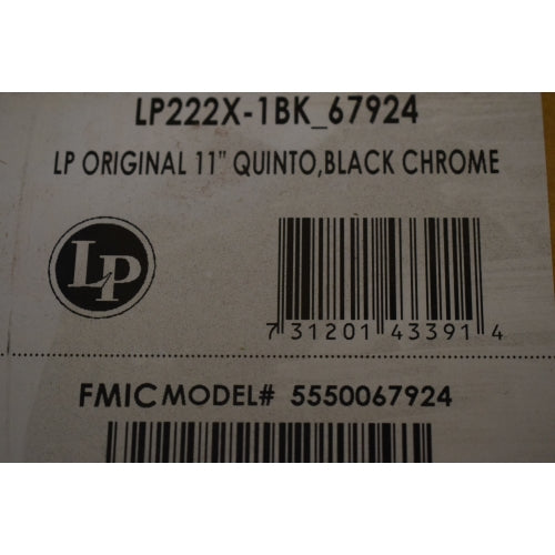 LP Latin Percussion Original 11" Fiberglass Quinto Black Chrome LP222X-1BK