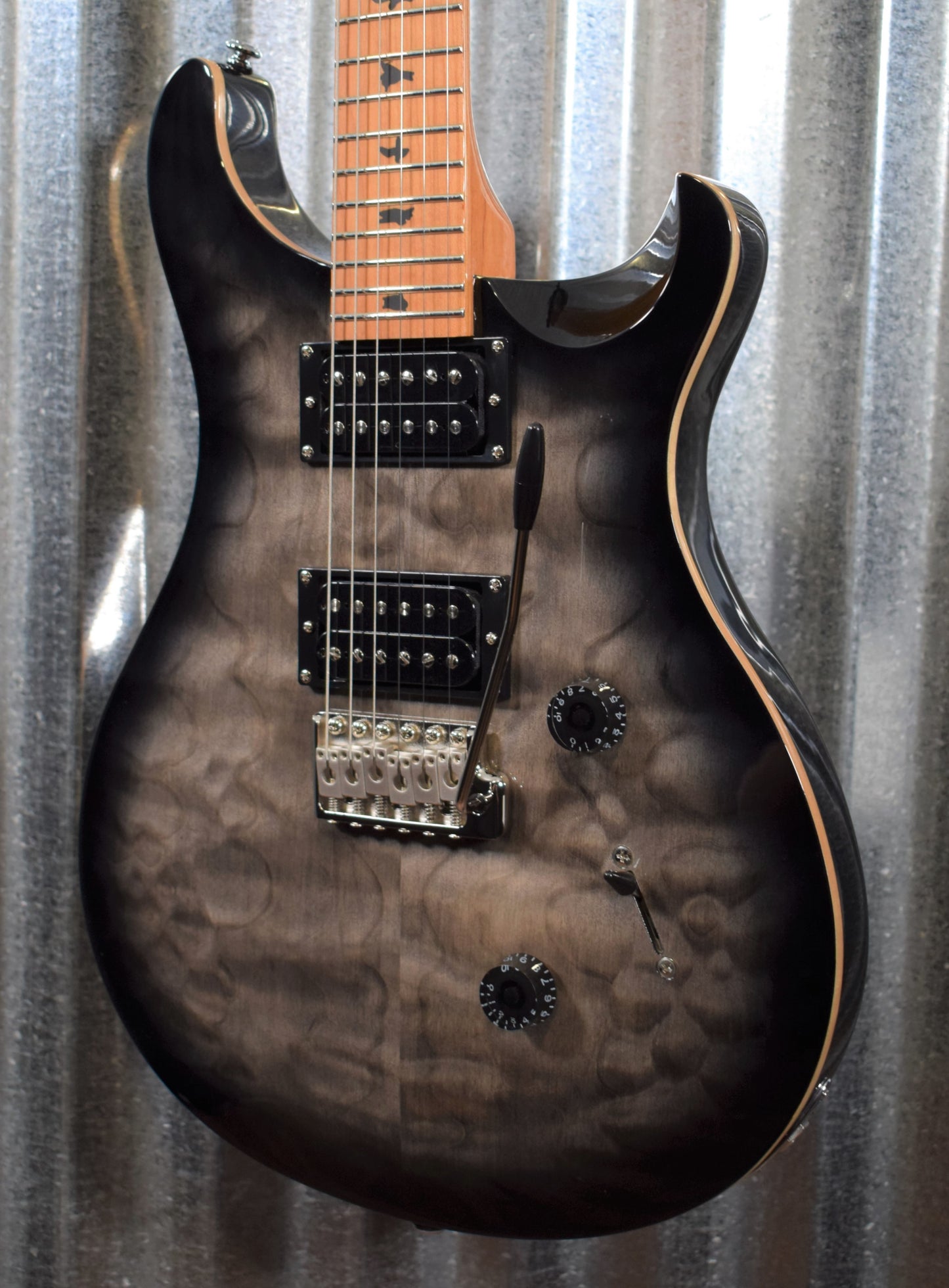 PRS Paul Reed Smith SE Custom 24 Roasted Maple Limited Charcoal Burst Guitar & Bag #9614