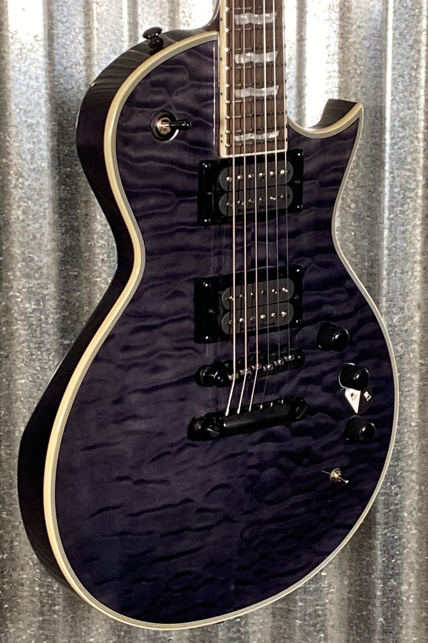 ESP LTD EC-1000 Piezo Eclipse Seymour Duncan See Thru Black Guitar & Bag LEC1000PIEZOQMSTBLK #1287 Used